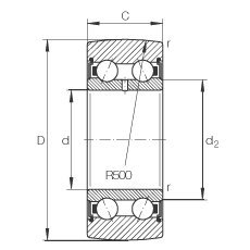 LR5 double row angular contact ball bearing